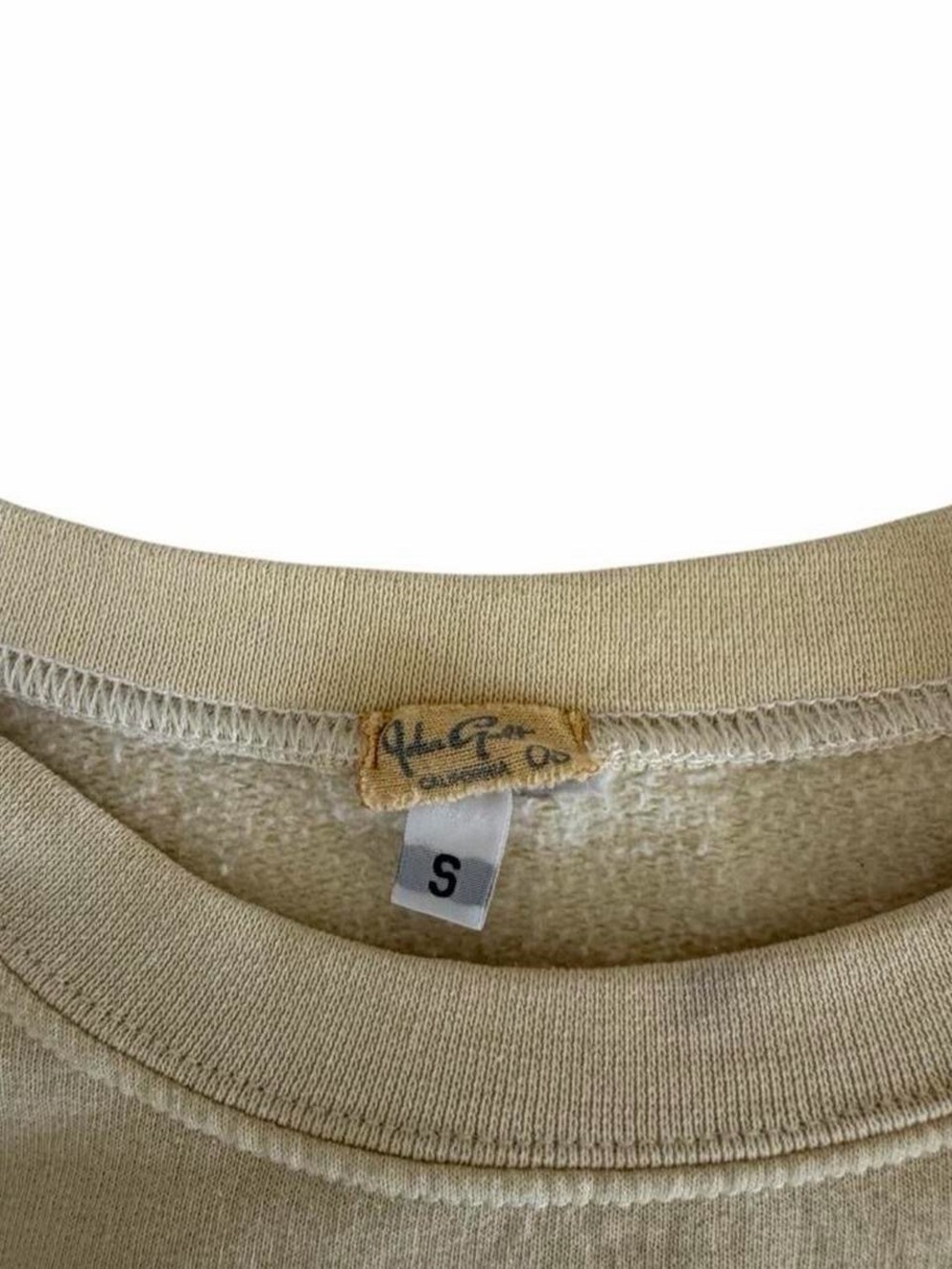 Brandy Melville Light Yellow Washed Crewneck Pullover Sweatshirt Small - Picture 6 of 8